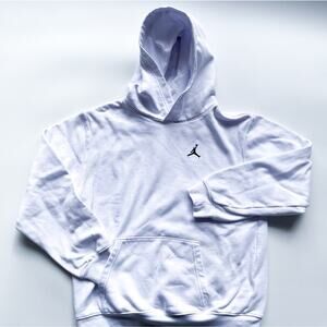 Boy's White Jordan Brooklyn White Hoodie Sweatshirt Size XL 13-15